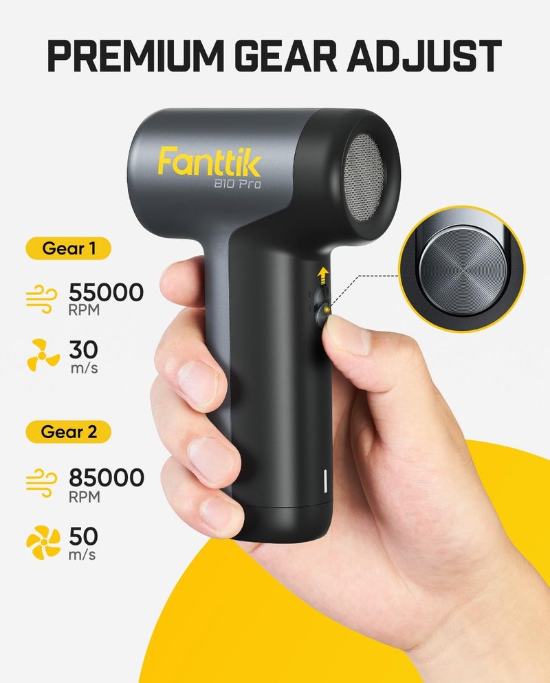 Fanttik B10 Pro Electric Air Duster, 110000RPM Brushless Motor, Compressed Air Duster, Mini Blower with One-tap Booster, 3 Gears Adjustable, Electric Duster for PC, Keyboard, Electronics and Workbench - Image 3